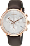 Calvin Klein High Noon Silver Dial Brown Leather Strap Watch for Men - K8M276G6 Authentic Buy Shop Now