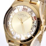Marc Jacobs Henry Skeleton Gold Dial Gold Steel Strap Watch for Women - MBM3263 Authentic Buy Shop Now