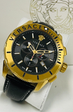 Versace Casual Chronograph Black Dial Black Leather Strap Watch for Men - VERG003-18 Authentic Buy Shop Now