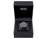 Hugo Boss Blackout Chronograph Black Dial Black Leather Strap Watch For Men - HB1512567 Authentic Buy Shop Now