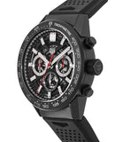 Tag Heuer Carrera Automatic Chronograph Black Dial Black Rubber Strap Watch for Men - CBG2A90.FT6173 Authentic Buy Shop Now
