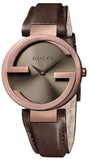 Gucci Interlocking Brown Dial Brown Leather Strap Watch For Women - YA133309 Authentic Buy Shop Now
