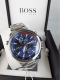 Hugo Boss Globetrotter Blue Dial Silver Steel Strap Watch for Men - 1513823 Authentic Buy Shop Now
