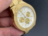 Michael Kors Wyatt Chronograph White Dial Gold Steel Strap Watch For Women - MK5933 Authentic Buy Shop Now