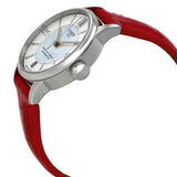 Tissot Chemin Des Tourelles Powermatic 80 Mother of Pearl White Dial Red Leather Strap Watch For Women - T099.207.16.118.00 Authentic Buy Shop Now