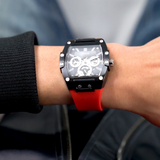 Guess Phoenix Multifunction Black Dial Red Rubber Strap Watch for Men - GW0203G4 Authentic Buy Shop Now