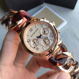 Michael Kors Runway Rose Gold Dial Two Tone Steel Strap Watch for Women - MK4269 Authentic Buy Shop Now
