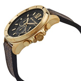 Michael Kors Brecken Chronograph Black Dial Brown Leather Strap Watch For Men - MK8849 Authentic Buy Shop Now