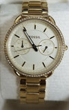 Fossil Tailor Gold Dial Gold Steel Strap Watch for Women - ES4263 Authentic Buy Shop Now