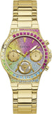 Guess Sugarrush Quartz Multicolor Dial Gold Steel Strap Watch For Women - GW0258L1 Authentic Buy Shop Now