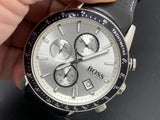 Hugo Boss Rafale Chronograh Quartz White Dial Black Leather Strap Watch For Men - HB1513403 Authentic Buy Shop Now