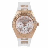 Guess Luna Diamonds White Dial White Rubber Strap Watch for Women - W0653L4 Authentic Buy Shop Now