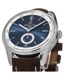 Breitling Premier Automatic 40mm Blue Dial Brown Leather Strap Mens Watch - A37340351C1X2 Authentic Buy Shop Now