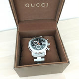 Gucci G Chrono Black Dial Silver Steel Strap Watch For Men - YA101309 Authentic Buy Shop Now