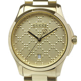 Gucci G Timeless Gold Dial Gold Steel Strap Unisex Watch - YA126461 Authentic Buy Shop Now