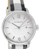 Burberry Classic Stone Silver Dial Horseberry Black Leather Strap Watch for Women - BU10103 Authentic Buy Shop Now