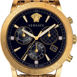 Versace Sport Tech Chronograph Black Dial Gold Steel Strap Watch for Men - VELT00419 Authentic Buy Shop Now
