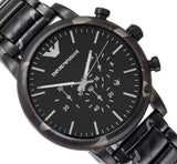 Emporio Armani Luigi Chronograph Black Dial Black Steep Strap Watch For Men - AR11045 Authentic Buy Shop Now