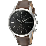 Fossil Townsman Chronograph Black Dial Brown Leather Strap Watch for Men - FS5280 Authentic Buy Shop Now