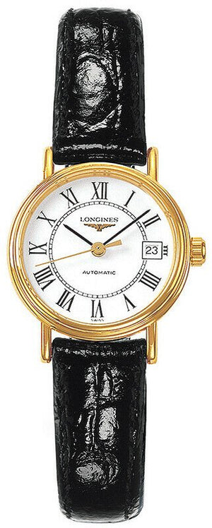 Longines Presence Automatic White Dial Black Watch for Women - L4.321.2.11.2 Authentic Buy Shop Now