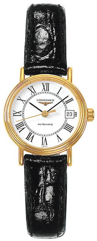 Longines Presence Automatic White Dial Black Watch for Women - L4.321.2.11.2 Authentic Buy Shop Now