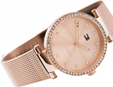 Tommy Hilfiger Lynn Quartz Rose Gold Dial Rose Gold Mesh Bracelet Watch For Women - 1781865 Authentic Buy Shop Now