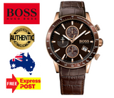 Hugo Boss Rafale Chronograph Brown Dial Brown Leather Strap Watch For Men - 1513392 Authentic Buy Shop Now