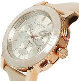 Burberry Chronograph Rose Gold Dial Beige Leather Strap Watch for Women - BU9704 Authentic Buy Shop Now
