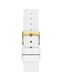 Guess Heiress Diamonds Gold Dial White Rubber Strap Watch for Women - GW0407L2 Authentic Buy Shop Now