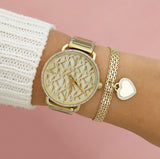 Michael Kors Portia Quartz Gold Dial Gold Steel Strap Watch For Women - MK3886 Authentic Buy Shop Now