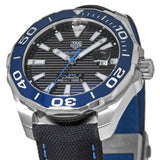 Tag Heuer Aquaracer Calibre 5 Automatic Black Dial Black Nylon Strap Watch for Men - WAY201C.FC6395 Authentic Buy Shop Now