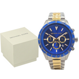 Michael Kors Layton Chronograph Blue Dial Two Tone Steel Strap Watch For Men - MK8825 Authentic Buy Shop Now