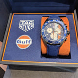 Tag Heuer Formula 1 Gulf Edition Blue Dial Blue Leather Strap Watch for Men - CAZ101N.FC8243 Authentic Buy Shop Now