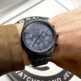Michael Kors Lexington Chronograph Blue Dial Blue Steel Strap Watch for Men - MK8480 Authentic Buy Shop Now