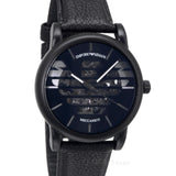 Emporio Armani Meccanico Quartz Black Dial Black Leather Strap Watch For Men - AR60032 Authentic Buy Shop Now