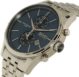 Hugo Boss Jet Blue Dial Silver Steel Strap Watch for Men - 1513384 Authentic Buy Shop Now