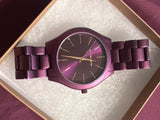 Michael Kors Slim Runway Quartz Purple Dial Purple Steel Strap Watch For Women - MK4507 Authentic Buy Shop Now