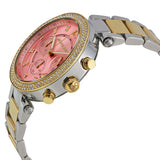 Michael Kors Parker Pink Dial Two Tone Steel Strap Watch for Women - MK6140 Authentic Buy Shop Now