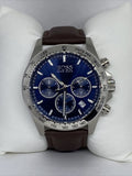 Hugo Boss Ikon Blue Dial Black Leather Strap Watch for Men - 1513176 Authentic Buy Shop Now