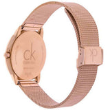 Calvin Klein Minimal Black Dial Rose Gold Mesh Bracelet Watch for Men - K3M2162Y Authentic Buy Shop Now