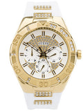 Guess Luna Diamonds White Dial White Rubber Strap Watch for Women - W0653L3 Authentic Buy Shop Now