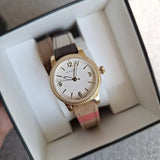 Burberry Utilitarian White Dial Multicolor Leather Strap Watch for Women - BU7851 Authentic Buy Shop Now