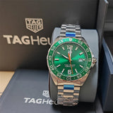 Tag Heuer Formula 1 Quartz Green Dial Silver Steel Strap Watch for Men - WAZ1017.BA0842 Authentic Buy Shop Now