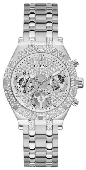 Guess Heiress Multifunction Diamonds Silver Dial Silver Steel Strap Watch for Women - GW0440L1 Authentic Buy Shop Now