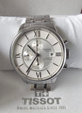 Tissot Chemin des Tourelles Automatic Chronograph White Dial Silver Steel Strap Watch for Men - T099.427.11.038.00 Authentic Buy Shop Now