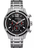 Guess Circuit Chronograph Black Dial Silver Steel Strap Watch For Men - W0968G1 Authentic Buy Shop Now