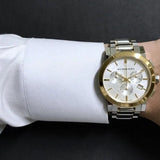 Burberry The City White Dial Two Tone Steel Strap Watch for Men - BU9751 Authentic Buy Shop Now
