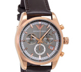 Emporio Armani Chronograph Gray Dial Brown Leather Strap Watch For Men - AR6043 Authentic Buy Shop Now