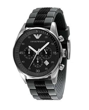 Emporio Armani Sportivo Black Dial Two Tone Ceramic Bracelet Watch For Men - AR5866 Authentic Buy Shop Now