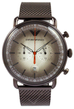 Emporio Armani Aviator Chronograph Grey Dial Brown Mesh Bracelet Watch For Men - AR11169 Authentic Buy Shop Now